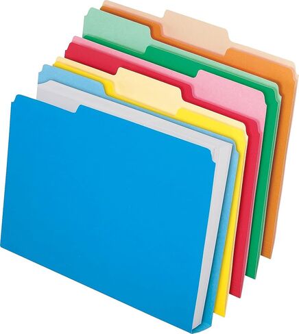 مجلد ملفات Pendaflex Double Stuff، مقاس Letter، 3 مواضع لعلامات التبويب، ألوان متنوعة، 24/حزمة (54458) in Kuwait