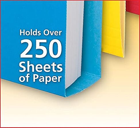 مجلد ملفات Pendaflex Double Stuff، مقاس Letter، 3 مواضع لعلامات التبويب، ألوان متنوعة، 24/حزمة (54458) in Kuwait