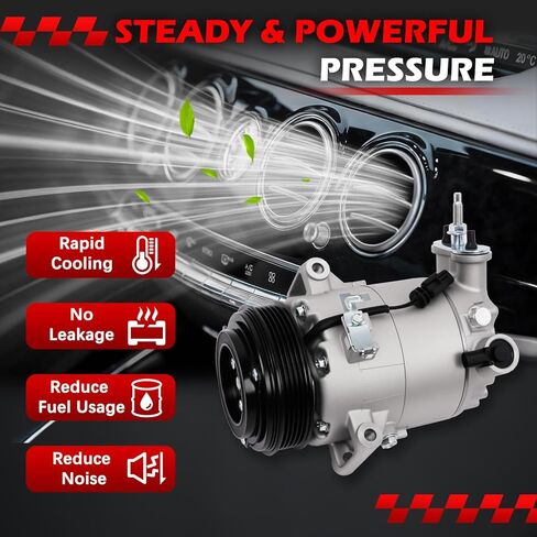 AC Compressor w/Clutch for 2015-2021 Chevy Colorado 2.5L, 2018-2021 Equinox 1.5L, 2018-2021 Terrain 1.5L, for 2015-2021 Canyon 2.5L, Air Condition Compressor for 178324 in Kuwait