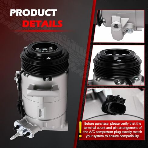AC Compressor w/Clutch for 2015-2021 Chevy Colorado 2.5L, 2018-2021 Equinox 1.5L, 2018-2021 Terrain 1.5L, for 2015-2021 Canyon 2.5L, Air Condition Compressor for 178324 in Kuwait