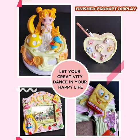 5 Pcs 50g Fake Whipped Cream Glue Toys Decoden Cream,Charm Craft Resin Decoration for Phone Case Making Craft DIY, Hair Accessories, Decoration in Saudi Arabia