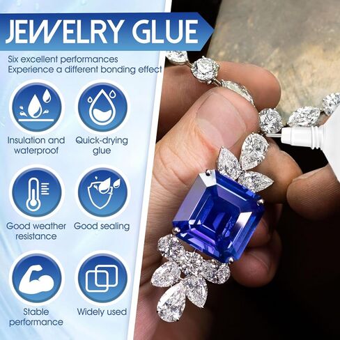 3.4 Oz Jewelry Glue for Metal and Stone, Bead Glue, Jewlery Glue with Precise Pointed Tip, Quick-Drying and Transparent, Suitable for Gluing Jewelry and Crafts, Clear, Fine Tip in Saudi Arabia