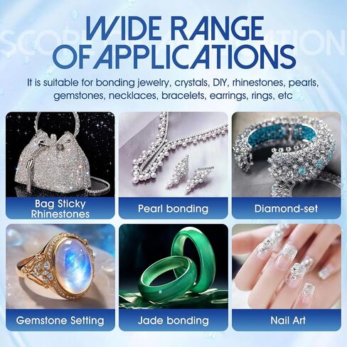 3.4 Oz Jewelry Glue for Metal and Stone, Bead Glue, Jewlery Glue with Precise Pointed Tip, Quick-Drying and Transparent, Suitable for Gluing Jewelry and Crafts, Clear, Fine Tip in Saudi Arabia
