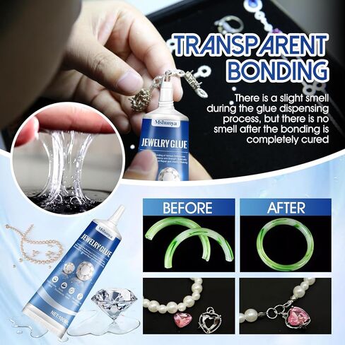 3.4 Oz Jewelry Glue for Metal and Stone, Bead Glue, Jewlery Glue with Precise Pointed Tip, Quick-Drying and Transparent, Suitable for Gluing Jewelry and Crafts, Clear, Fine Tip in Saudi Arabia