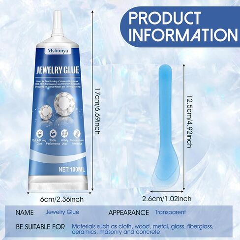 3.4 Oz Jewelry Glue for Metal and Stone, Bead Glue, Jewlery Glue with Precise Pointed Tip, Quick-Drying and Transparent, Suitable for Gluing Jewelry and Crafts, Clear, Fine Tip in Saudi Arabia