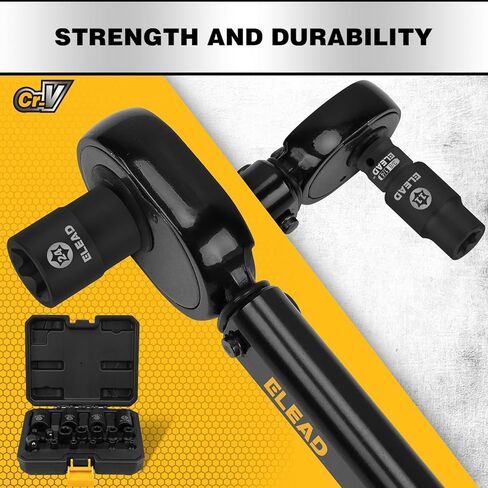 مجموعة مقابس E-Torx المقلوبة مكونة من 17 قطعة - مقابس أنثى Cr-V ممتازة من الفولاذ E4 - E24 نجمة لمفتاح الربط 1/2 3/8 1/4 مجموعة عزم الدوران الدقيقة مع حقيبة تخزين in Kuwait