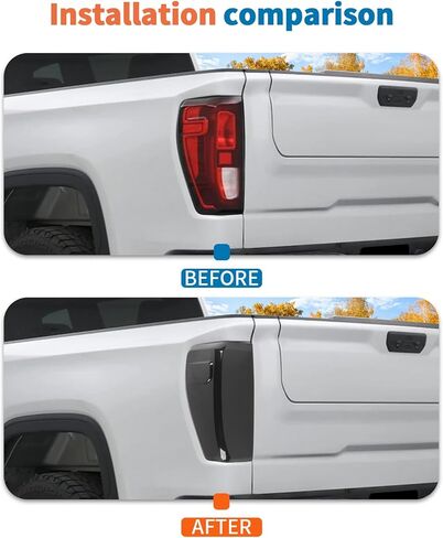 أغطية إضاءة خلفية سوداء مدخنة من JeCar لـ 2019-2026+ GMC Sierra - غطاء مصباح الضوء الخلفي ABS ملحقات الديكور الخارجي، ترقية التصميم الخارجي in Kuwait