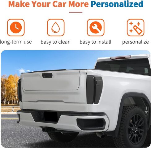 أغطية إضاءة خلفية سوداء مدخنة من JeCar لـ 2019-2026+ GMC Sierra - غطاء مصباح الضوء الخلفي ABS ملحقات الديكور الخارجي، ترقية التصميم الخارجي in Kuwait