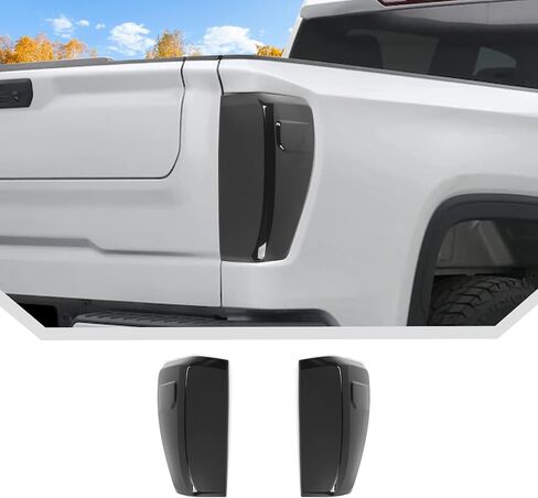 أغطية إضاءة خلفية سوداء مدخنة من JeCar لـ 2019-2026+ GMC Sierra - غطاء مصباح الضوء الخلفي ABS ملحقات الديكور الخارجي، ترقية التصميم الخارجي in Kuwait