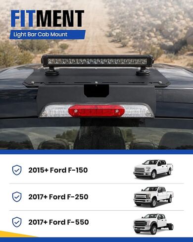 Trumgeta حامل ضوء الفرامل الثالث مناسب لـ 2015-2026 Ford F-150، حامل كابينة مغناطيسي خالٍ من الحفر ومثبت بمسمار، مقاوم للماء ومحكم الغلق، مضاد للاهتزاز لأضواء العمل، والأضواء القوية، والهوائيات in Kuwait