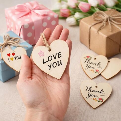 Unfinished Wooden Ornaments with Holes – 3.15 '' 50 Pcs DIY Paintable Wood Craft Decorations for Valentine’s Day, Christmas – Natural Hanging Shapes for Classroom Activities & Handmade Gifts in Saudi Arabia