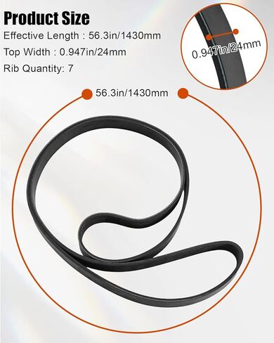 Engine Serpentine Drive Belt Kit Fit for Honda Civic 2016-2024 HRV 2023 2024 Replace 311105BAA02 K070563 1070563 7PK1430, EPDM Rubber V-Ribbed Belts in Kuwait