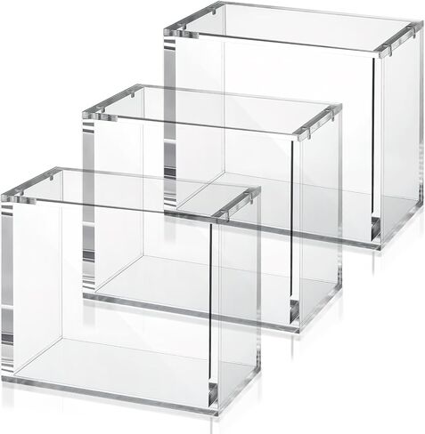 YEXEXINM 3 Pack Booster Box Acrylic Case Stackable Compatible with PKMN Booster Boxes Cases Protector Magnetic 5mm Thick Clear Booster Display Box for Trading Card Collectors in Kuwait