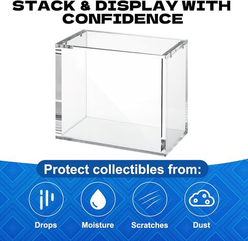YEXEXINM 3 Pack Booster Box Acrylic Case Stackable Compatible with PKMN Booster Boxes Cases Protector Magnetic 5mm Thick Clear Booster Display Box for Trading Card Collectors in Kuwait