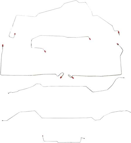 مجموعة خط الفرامل الكاملة من JEGS لسيارة تشيفي ماليبو 2000-2005، أولدز. أليرو، بونتياك جراند آم مع ABS، TC [الفولاذ المقاوم للصدأ] in Kuwait