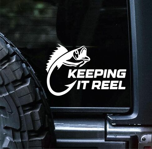 Sunset Graphics & Decals Keeping It Reel Decal Vinyl Car Sticker Fishing Hunting | Cars Trucks Vans Walls Laptop | White | 7 inches | SGD000419 in Kuwait