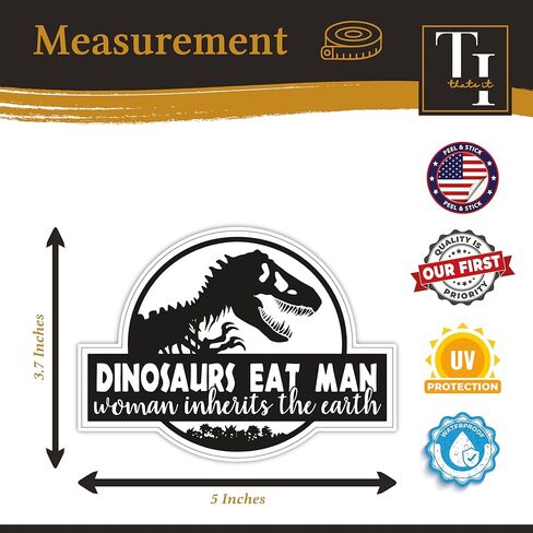 THATS IT! Dinosaurs Eat Man Stickers | Removable Decal Car Bumper | Indoor Outdoor Window Sticker | Vinyl Decal for Laptop, iPad | Waterproof & Long Lasting | TI – 380 in Saudi Arabia