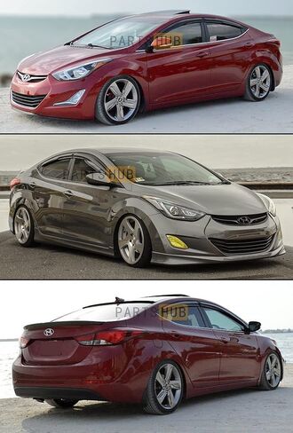 Fits for 2011-2016 Hyundai Elantra KDM Wavy Mugen Style Window Visors Rain Guard Deflectors in Kuwait