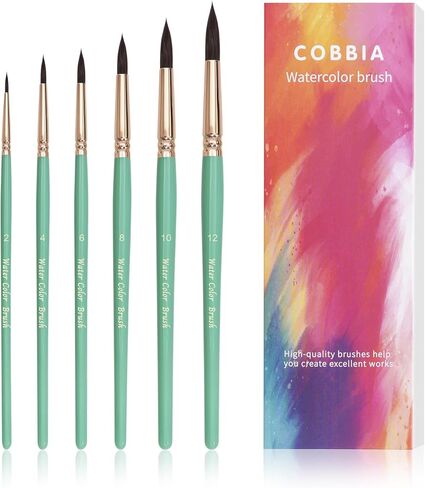 Round Pointed Tip Paint Brushes Set, 6 Pcs Artist Paint Brushes for Acrylic Oil Watercolor Gouache Painting, Inks in Saudi Arabia