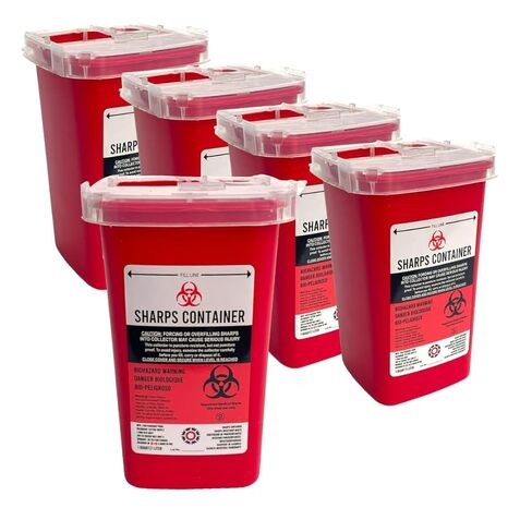 Sharps Container for Professional and Home Use - 1 Quart or 2 Quart - Needle and Syringe Disposal (1 Quart/1 Liter x5) in Saudi Arabia
