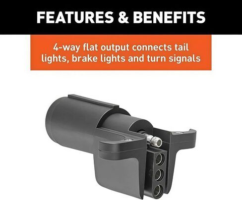 BYSOL 6-Way Round to 4-Way Flat Trailer Adapter Wiring Plug/6-Way Round Vehicle Side to 4-Way Flat Trailer Wiring Adapter Waterproof Connector for RV Truck Caravan Utility Tow Vehicles in Saudi Arabia