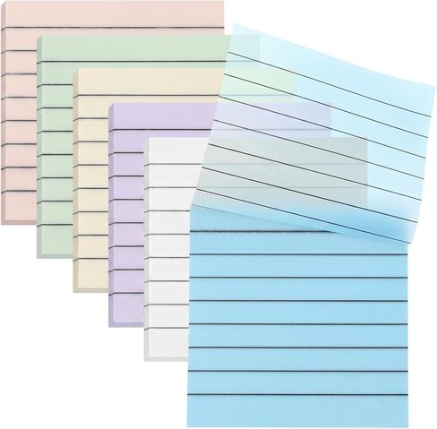 300 Sheets Transparent Sticky Notes Clear Translucent Lined 3x3 Inch 6 Pack Clear Sticky Notes Reminder Tabs with Line Colorful Lined Post Note Reminder Tabs for Office Home College Meeting in Kuwait