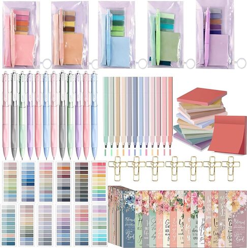 72 Pcs Book Annotation Kit,Book Lover Gifts with Index Tabs Stick Notes Ballpoint Pen Heart Bookmarks Clear Bags for Reading Bookish Gifts (C Set（72 Piece）) in Saudi Arabia