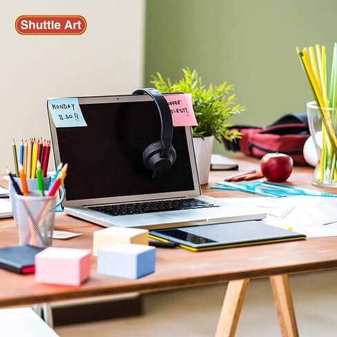Sticky Notes, Shuttle Art 60 Pads Bright Stickies, 6 Assorted Colors, 3x3 Inches, 100 Sheets/Pad Sticky Pads for Home, School, Office in Kuwait