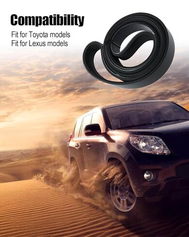 K070610 Serpentine Drive Belt Fit for Toyota Lexus Camry Highlander Sienna Avalon ES350 GS300 GS350 IS250 IS300 IS350 RC350 RX350, 61.02 Inch V-Ribbed Drive Belt, 7 Rib Engine Belt in Saudi Arabia
