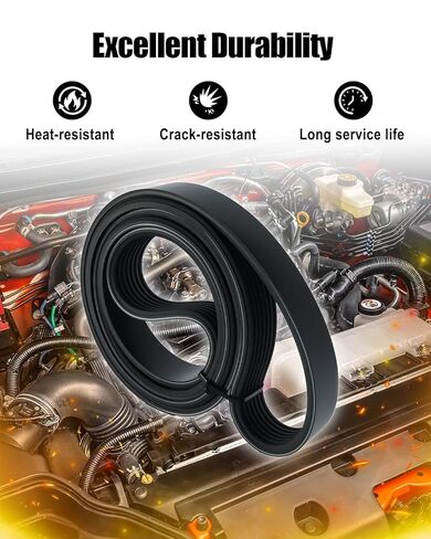 K070610 Serpentine Drive Belt Fit for Toyota Lexus Camry Highlander Sienna Avalon ES350 GS300 GS350 IS250 IS300 IS350 RC350 RX350, 61.02 Inch V-Ribbed Drive Belt, 7 Rib Engine Belt in Saudi Arabia