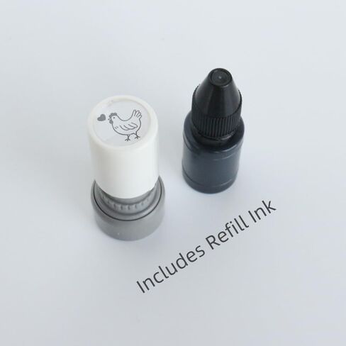 Hen Chicken with Heart Pre-Inked Stamp, Mini Animal Icon for Planner, Notes, Scrapbook, Labeling and Decoration, Compact Self Inking Design, 0.5'' x 0.5'' Impression Size in Saudi Arabia