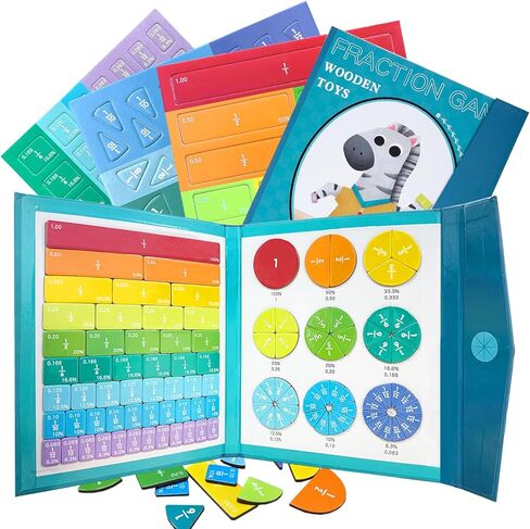 2026 New Magnetic Fraction Demonstration Book, Magnetic Fraction Tiles & Fraction Circles Set, Fraction Magnets for Teaching, A Hands-On Visual Fraction Learning Set in Kuwait