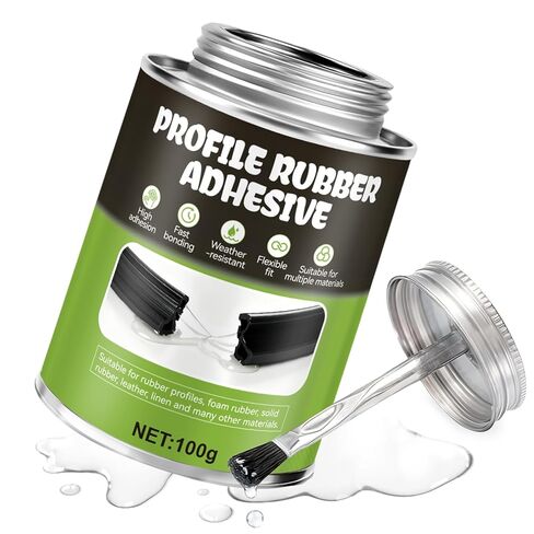 Rubber Cement Glue with Brush, Rubber Glue High Adhesion, Fast Bonding, Suitable for Rubber Profiles, FoamRubber, Solidrubber, Leather, Linen and Many Other Materials, 100G in Kuwait