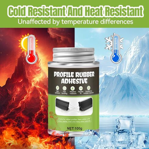 Rubber Cement Glue with Brush, Rubber Glue High Adhesion, Fast Bonding, Suitable for Rubber Profiles, FoamRubber, Solidrubber, Leather, Linen and Many Other Materials, 100G in Kuwait