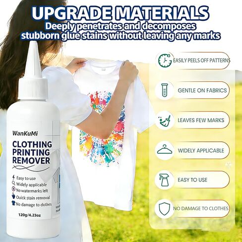 WanKuMi Heat Transfer Vinyl Remover, Vinyl Remover for Heat Transfer, Rapid Removal With No Residue, Suitable for Fabric, T-Shirts Canvas Hats Etc,120g in Saudi Arabia