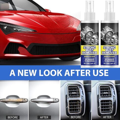 Rust Remover Spray for Metal, 2PCS Multipurpose Rust Stain Remover, 2026 New Upgrade Heavy Duty Metal Cleaner, Fast-Acting Iron Out Cleaner for Vehicles, Tools, Chains in Saudi Arabia