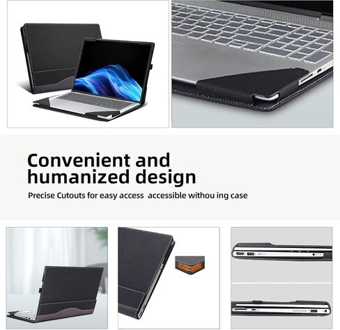 Laptop Case for HP OmniBook 5 Flip 2-in-1 Laptop 14-fp0000 14-fp0057nr 14"|OmniBook 5 Laptop Next Gen AI 14-hexxx[Not Other Models] PU Leather Protective Bag Detachable Shell (Dark Gray) in Kuwait