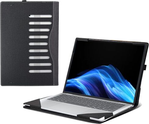 Laptop Case for HP OmniBook 5 Flip 2-in-1 Laptop 14-fp0000 14-fp0057nr 14"|OmniBook 5 Laptop Next Gen AI 14-hexxx[Not Other Models] PU Leather Protective Bag Detachable Shell (Dark Gray) in Kuwait