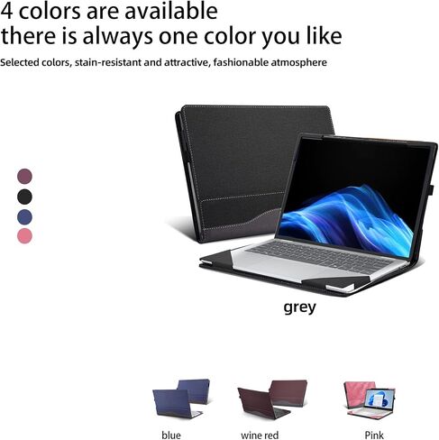 Laptop Case for HP OmniBook 5 Flip 2-in-1 Laptop 14-fp0000 14-fp0057nr 14"|OmniBook 5 Laptop Next Gen AI 14-hexxx[Not Other Models] PU Leather Protective Bag Detachable Shell (Dark Gray) in Kuwait