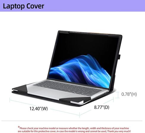 Laptop Case for HP OmniBook 5 Flip 2-in-1 Laptop 14-fp0000 14-fp0057nr 14"|OmniBook 5 Laptop Next Gen AI 14-hexxx[Not Other Models] PU Leather Protective Bag Detachable Shell (Dark Gray) in Kuwait