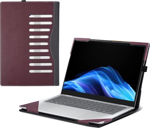 Laptop Case for HP OmniBook 5 Flip 2-in-1 Laptop 14-fp0000 14-fp0057nr 14"|OmniBook 5 Laptop Next Gen AI 14-hexxx[Not Other Models] PU Leather Protective Bag Detachable Shell (Dark Gray) in Kuwait