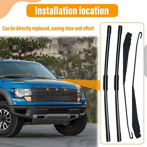 Front Windshield Wiper Arm and Blade Kit F1TZ17526AA Compatible with Ford F-150 F-250 1991-1996 Compatible with Ford F-350 1991-1997 Compatible with Ford Bronco 1991-1996 F4TZ17526A 42631（4 PCS） in Saudi Arabia