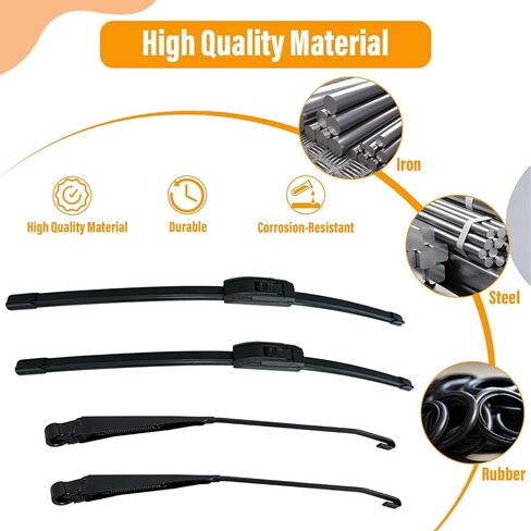 Front Windshield Wiper Arm and Blade Kit F1TZ17526AA Compatible with Ford F-150 F-250 1991-1996 Compatible with Ford F-350 1991-1997 Compatible with Ford Bronco 1991-1996 F4TZ17526A 42631（4 PCS） in Saudi Arabia