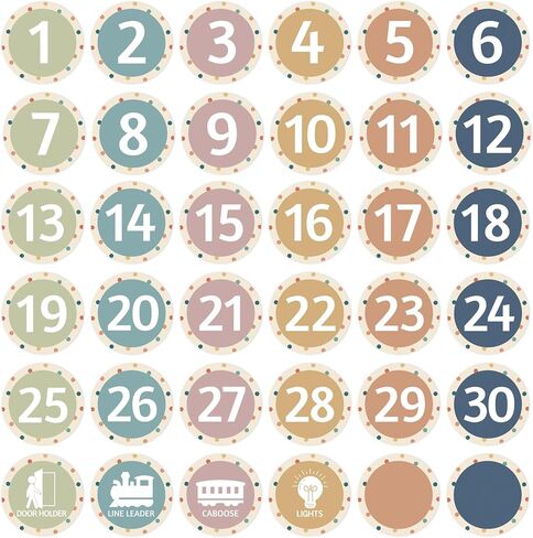 Boho Number Stickers for Classroom, 36pcs Line Up Spots Stickers for Classroom Floor, Waterproof Numbers Sticker Markers for Preschool Kindergarten Elementary Back to School Teacher Supply in Saudi Arabia