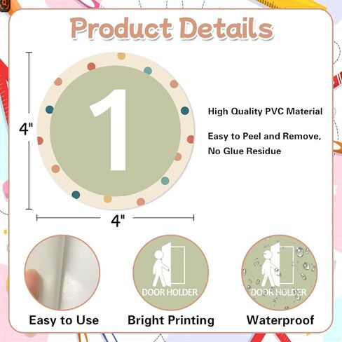 Boho Number Stickers for Classroom, 36pcs Line Up Spots Stickers for Classroom Floor, Waterproof Numbers Sticker Markers for Preschool Kindergarten Elementary Back to School Teacher Supply in Saudi Arabia