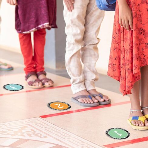 144Pcs Composition Notebook Classroom Floor Stickers Number Stickers Large Line up Number Marker Decals for Office Classroom Back to School Kindergarten Elementary Preschool Floor Party Supplies in Saudi Arabia