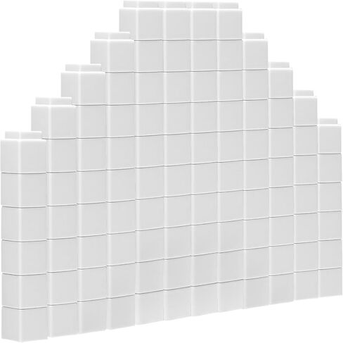 100 Pcs White Linking Cubes for Math Counting Cubes Manipulatives Plastic Counting Block Manipulative Classroom Learning Supplies for Educational Preschool Activities Boy Girl (White) in Saudi Arabia