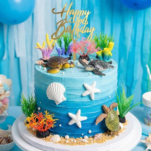 17PCS Turtle Cake Topper Turtle Cake Decorations for Kids Party Baby Shower Supplise in Saudi Arabia