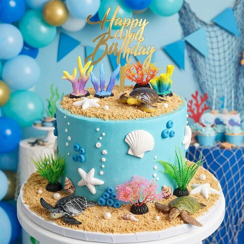 17PCS Turtle Cake Topper Turtle Cake Decorations for Kids Party Baby Shower Supplise in Saudi Arabia