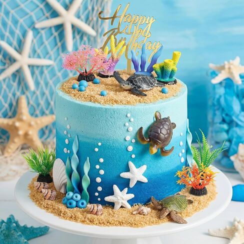 17PCS Turtle Cake Topper Turtle Cake Decorations for Kids Party Baby Shower Supplise in Saudi Arabia